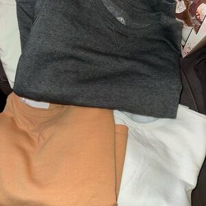 Gray, orange, and White Crewneck Sweatshirts bundle